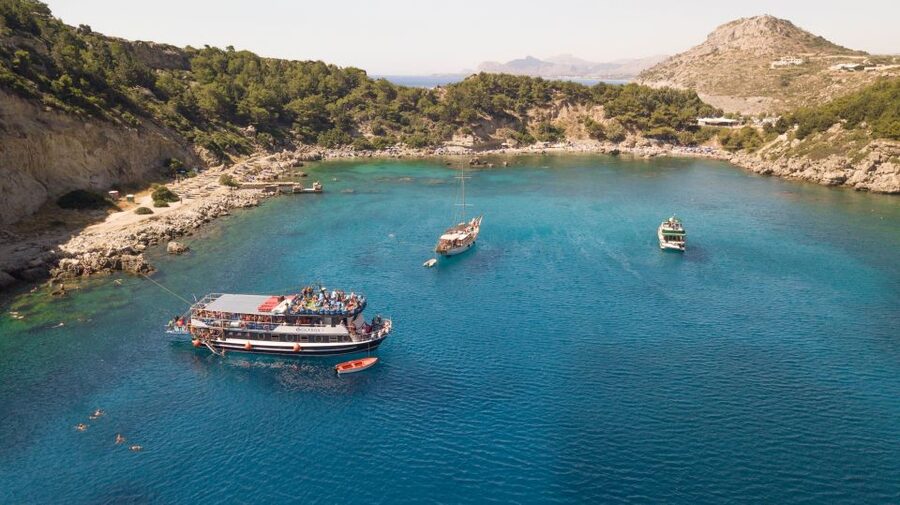 Rhodes Town: Scenic Cruise to Lindos with Swim Stops - Boat comfort, seating, and group size