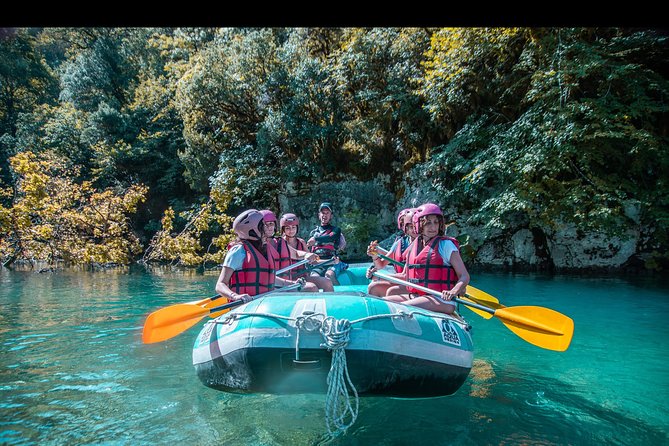 River rafting at Voidomatis River !! Zagori area - The artificial dam and Kleidonia Bridge finish