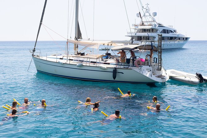 Sailing Boat Small Group Kleftiko and Sikia Cave West of Milos - Kalogries Beach starts the swimming day