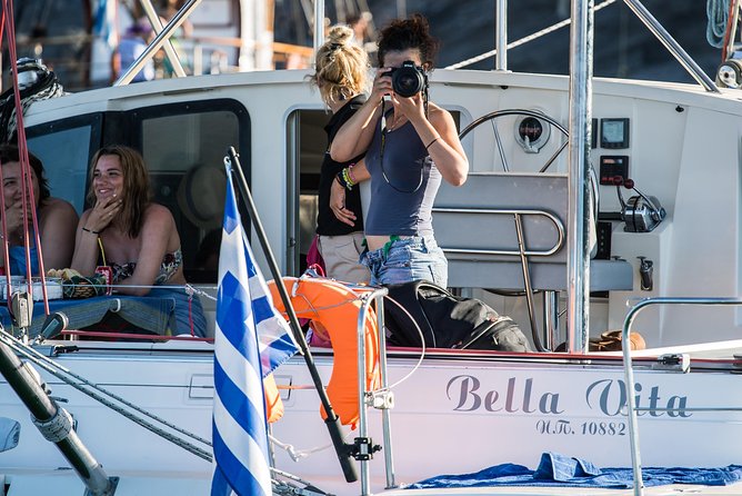Santorini Adventurous Catamaran Experience with Snorkeling - White Beach: a coastal stop reachable only by boat