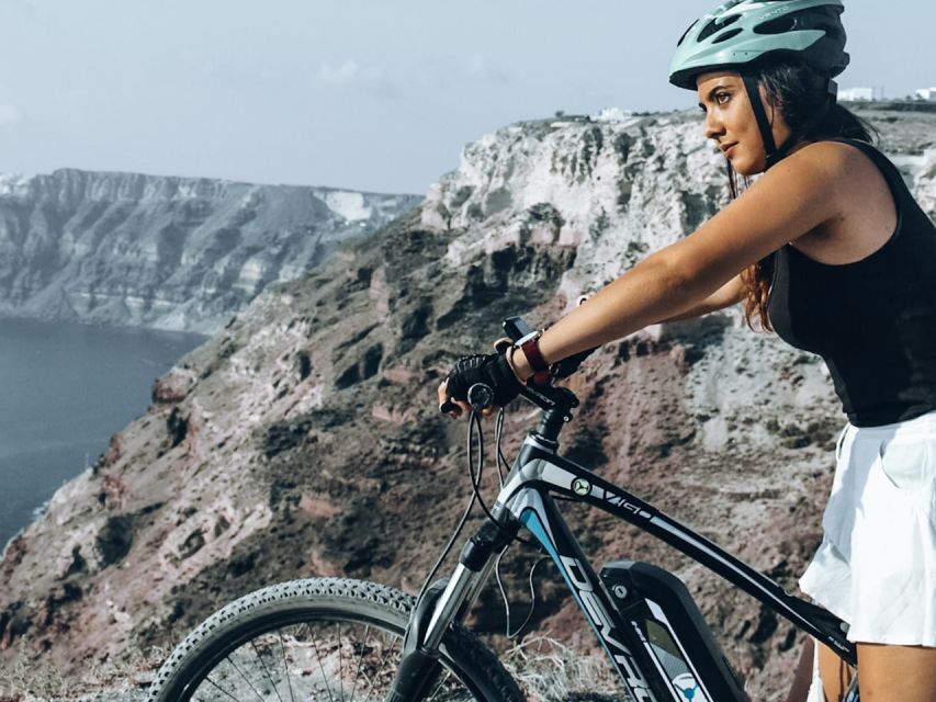 Santorini: Around the Island by Electric Bike - Through vineyards toward Megalochori
