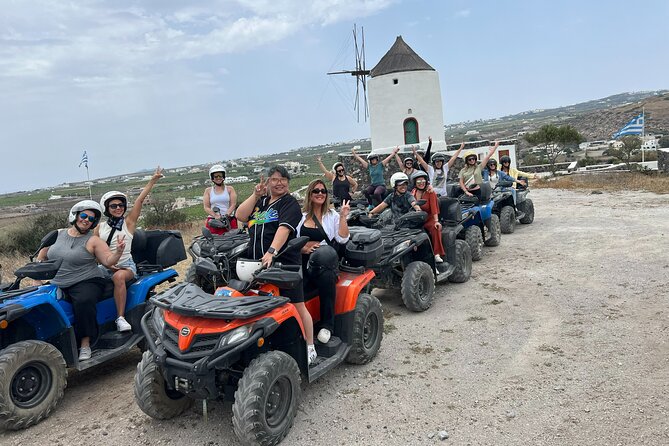 Santorini ATV-Quad Experience: Off-Road Adventure & Hotel Pickup - Three Santorinian wines and a local snack