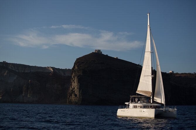 Santorini Caldera Gold Day Cruise with BBQ on board and Open Bar - Sailing around the volcano without a hike