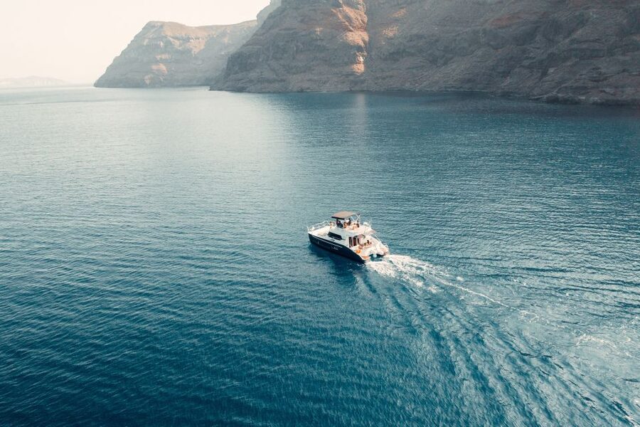 Santorini: Caldera Private Power Catamaran Cruise - Choosing between daytime, mid-day, and sunset