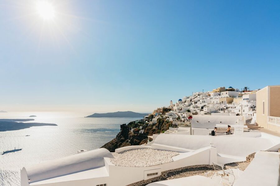 Santorini: Caldera Trail Guided Hike and Sunset Viewing - Sunset above Oia, with room to breathe