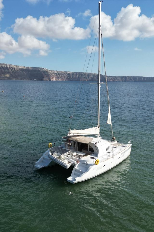 Santorini: Catamaran Cruise with Greek BBQ and Drinks - Mesa Pigadia for a final swim