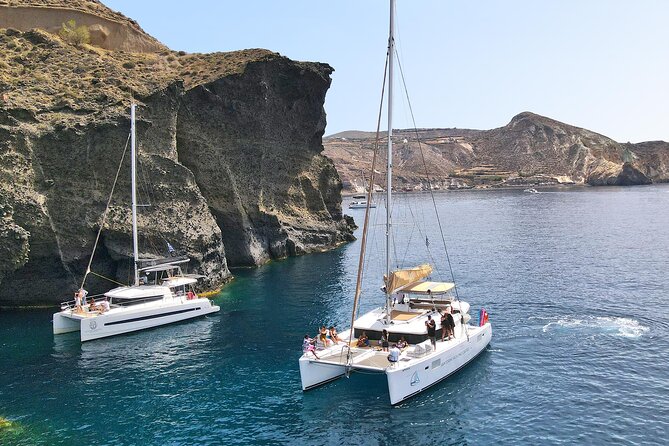 Santorini Catamaran Cruise: with Lunch, BBQ, Open Bar, Transfers - The hot springs in Santorini’s caldera
