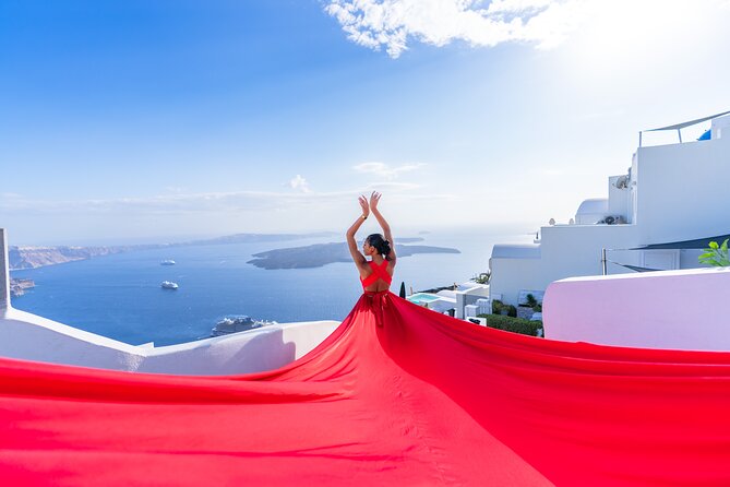 Santorini: Flying Dress Photoshoot - Choosing your gown before the session