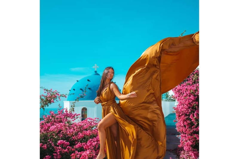 Santorini: Flying Dress Photoshoot with Edited Photos - Booking Details Worth Confirming