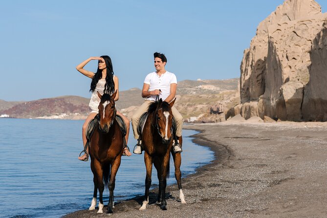Santorini: Horse Riding to the Black Sandy Beach (Eros beach) - How long it takes, and why timing can vary