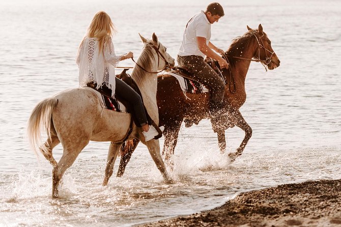 Santorini: Horse Riding to the Black Sandy Beach (Eros beach) - Reaching Eros Beach on horseback