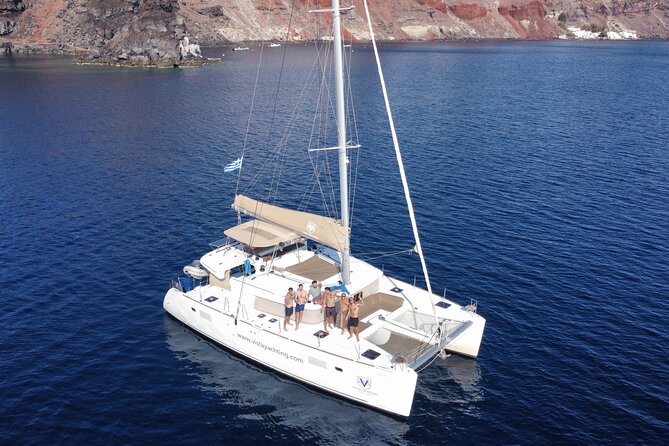 Santorini Platinum Catamaran Cruise with Meal, BBQ and Open Bar - Volcano hot springs and the short thermal swim