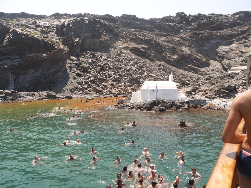 Santorini Port: 3 Hour Cruise to Volcano and Hot Springs - What to pack for the boat and volcano