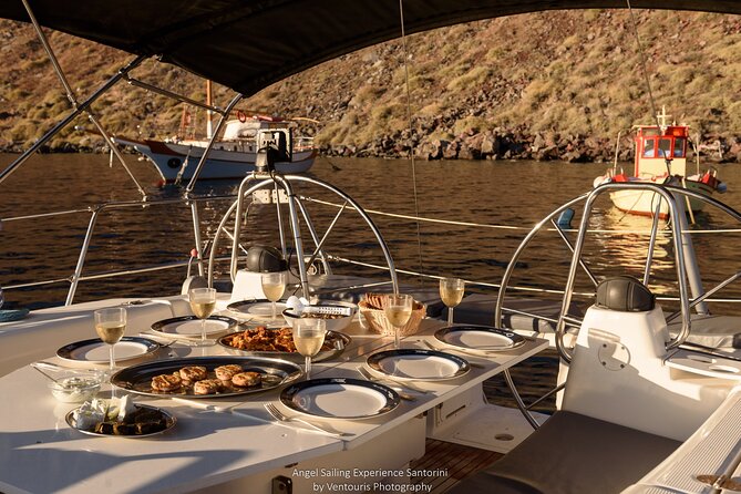 Santorini Private Daytime Sailing Cruise with Meal, Drinks &Transfer included - A homemade Santorini meal cooked onboard