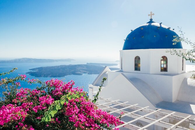 Santorini Private Sightseeing Guided Tour - Akrotiri Lighthouse and Red Beach show the volcanic south
