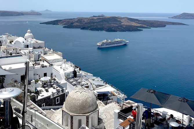 Santorini Private sightseeing land tours - Black-sand beach time, lunch, and a swim
