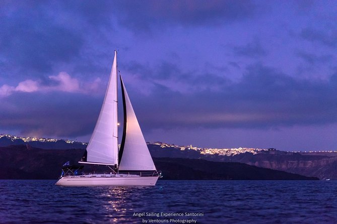 Santorini Private Sunset Sailing Tour with Dinner, Drinks &Transfer included - White Beach, Reached Only by Boat
