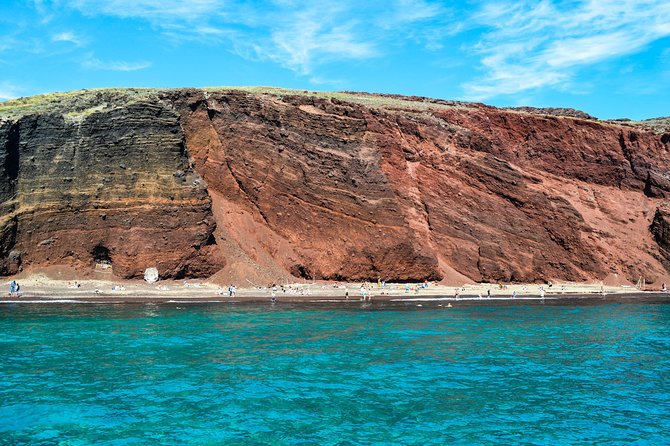 Santorini Sailing Dream Catcher with BBQ Lunch and Drinks - Red Beach and White Beach from the water