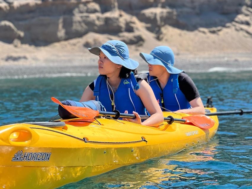 Santorini: Sea Caves Kayak Trip with Snorkeling and Picnic - The 1.5-hour homemade Greek picnic