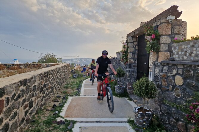 Santorini Small Group Guided E-bike Tour & Local Tomato Museum - Megalochori and the local café stop