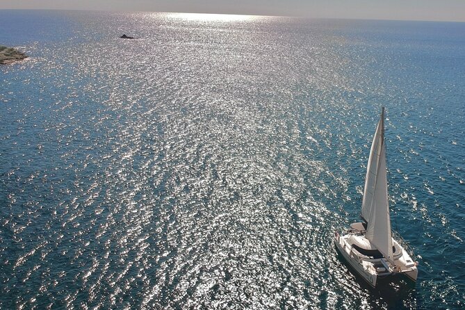 Santorini: Standard Small-Group Catamaran Cruise with Food/Drinks - Mesa Pigadia, the main swim and meal stop