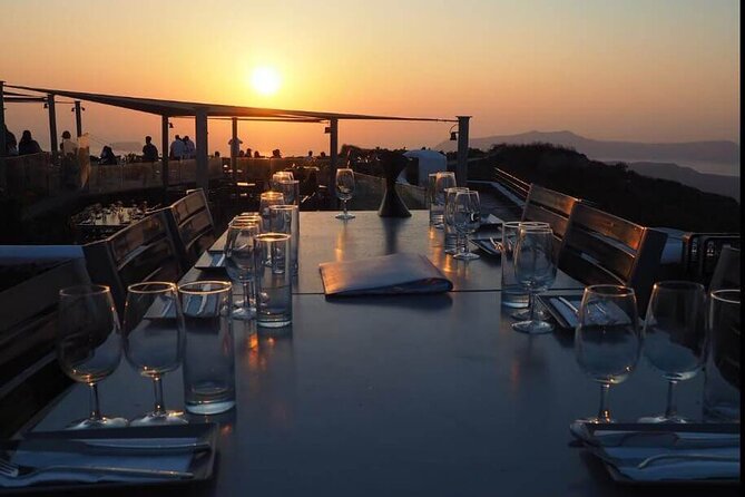 Santorini Sunset Wine Tour with Santo Winery Views - A relaxed way to taste without driving