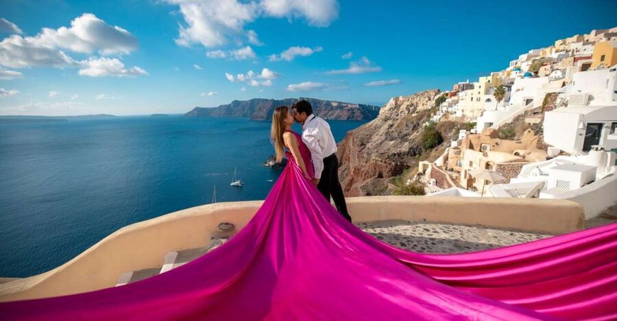 Santorini: Unique Flying Dress Photoshoot Experience - Why this Santorini photoshoot feels different
