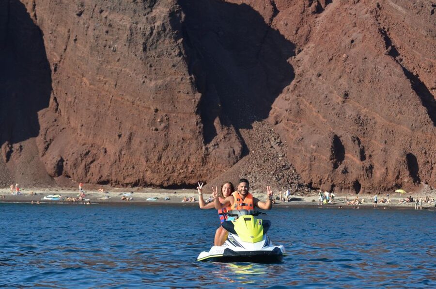 Santorini:Volcanic Beaches Cruise With Jet Ski - Who should ride, and who should skip it