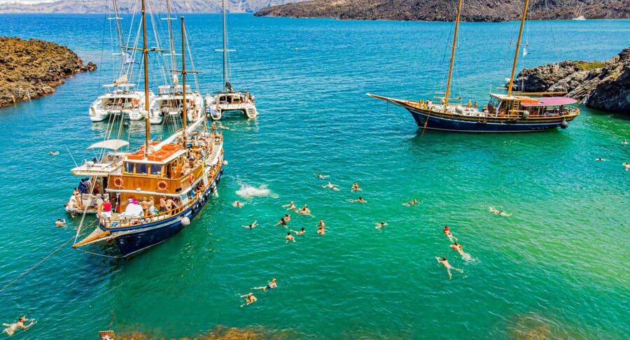 Santorini Volcano, Hot Springs Adventure - Hiking across Nea Kameni’s volcanic ground