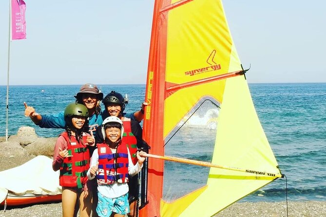 Santorini Windsurfing lessons - Radio helmets and better instruction on the water