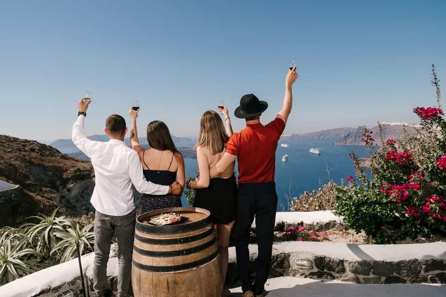 Santorini: Wine Tasting Tour to 3 Wineries with Transfer - Wine quantity, food, and what you actually receive