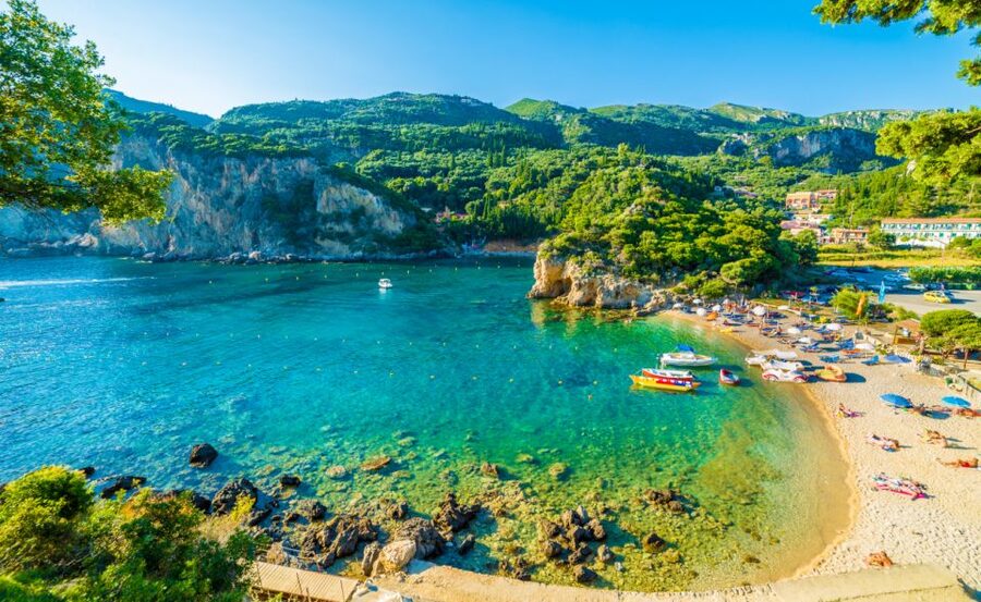 Saranda: Corfu Town and Palaiokastritsa Day Trip with Cruise - Palaiokastritsa and the coast of clear coves