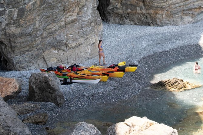 Sea Kayaking Sfakia, Crete - Sweet Water Beach and its cliff-backed setting
