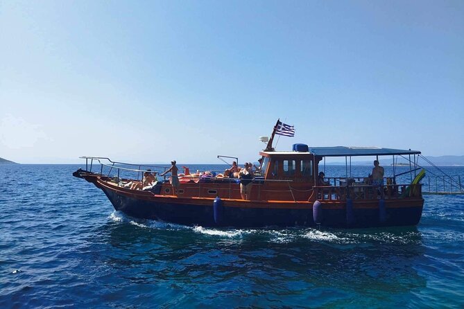 SemiPrivate Trip on 50ft Traditional Wooden Boat with Greek Lunch - Western Skopelos Brings Cliffs and Pine Trees