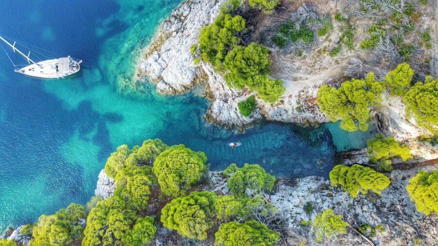 Skiathos: Full-Day Sailing Cruise with Lunch - Skopelos and the route toward Kastani Beach