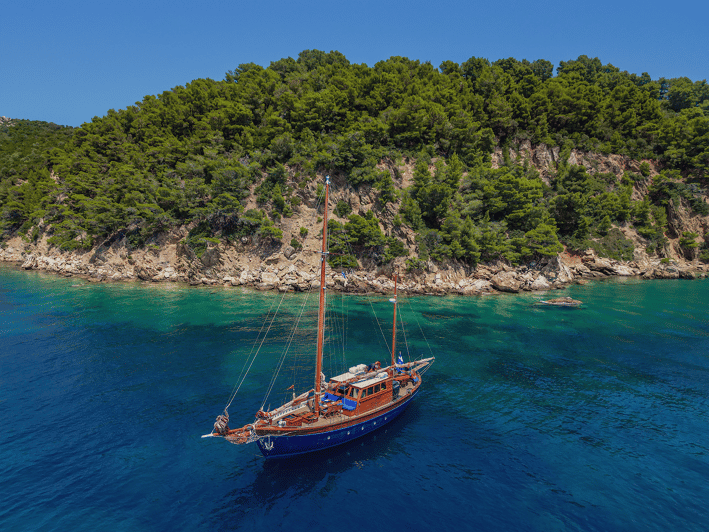 Skiathos: Wooden Sailboat Full- or Half-Day Trip with Meal - Kastani Beach and the western shore