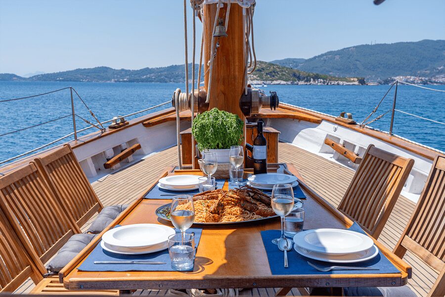 Skiathos: Wooden Sailboat Full- or Half-Day Trip with Meal - What the $159 price includes