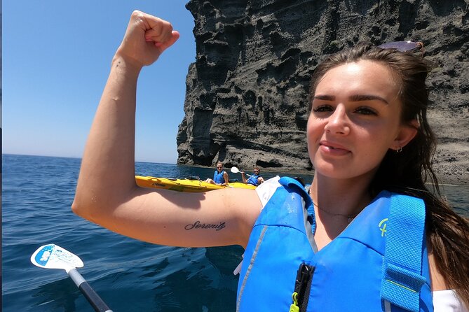Small-Group Santorini Sea Caves Kayak Trip with Snorkeling & Picnic - Mesa Pigadia and the volcanic coast