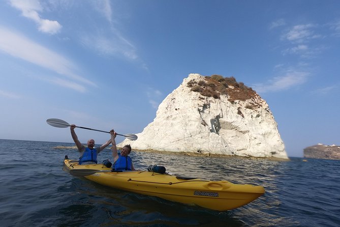 Small-Group Santorini Sea Caves Kayak Trip with Snorkeling & Picnic - The lighthouse and the open-water views