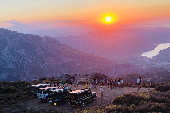 Sunset Jeep Tour in Crete - Karfi at sunset, with prosecco and seasonal fruit