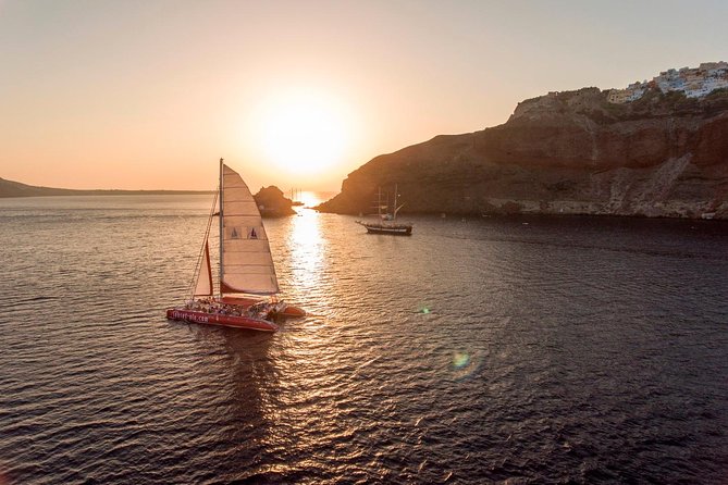 Sunset Sailing Catamaran Cruise in Santorini with BBQ and Drinks - Hot Springs: warm water with a few practical warnings