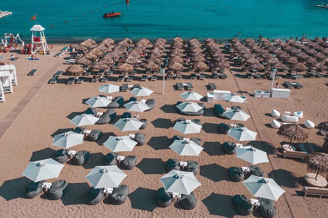 Super Paradise Beach Mykonos Seaside Sunbed (1st row) - The real cost: $48.06 per person, plus getting there