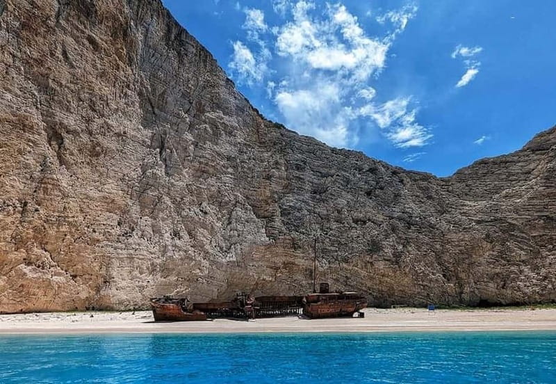 Zakynthos: Blue Caves and Navagio Bay Swim Cruise - Navagio Bay and the famous shipwreck