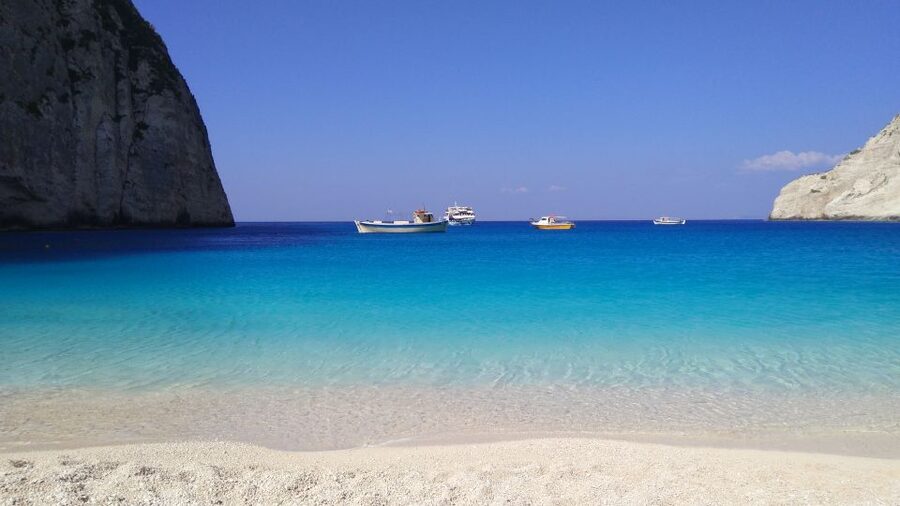 Zakynthos: early morning Shipwreck,Blue Caves and view point - Poseidon Cave and the face in the rock