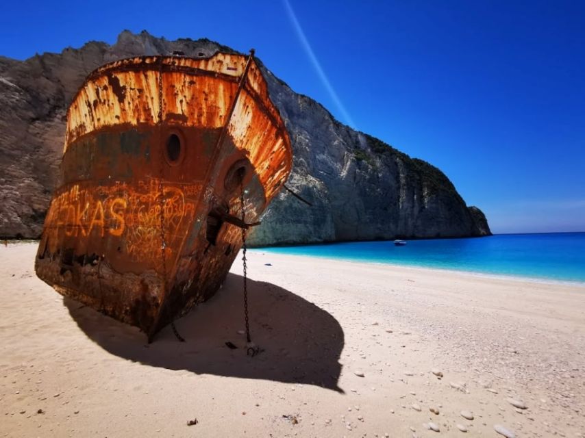 Zakynthos: early morning Shipwreck,Blue Caves and view point - Lunch at a Zakynthian family taverna