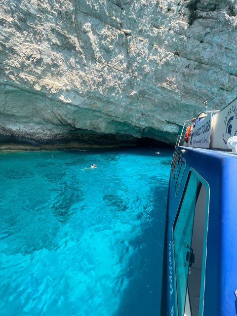 Zakynthos: Glass-Bottom Boat to Navagio, Caves & White Beach - White Beach and the two swimming stops