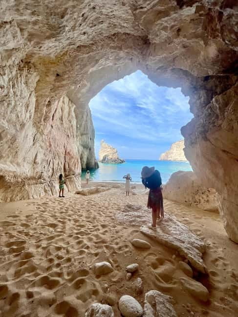 Zakynthos: Private Shipwreck & Blue Caves Tour by Land & Sea - White Beach offers the longest swim break