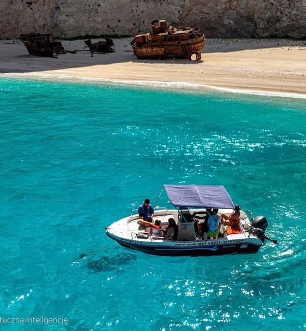 Zakynthos: Shipwreck & Caves Private Boat Tour with Skipper - Navagio Shipwreck Beach from the sea