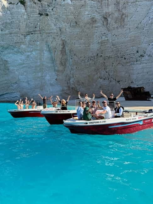 Zakynthos: Shipwreck & Caves Private Boat Tour with Skipper - White Beach and the swimming stops