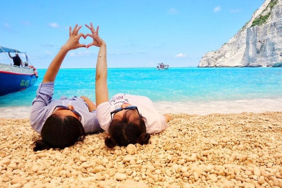 Zakynthos Small Group Tour Shipwreck & Blue Caves Land & Sea - Sfogio and White Beach are your water time